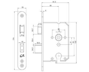 Insteekslot Inbouwslot Doornmaat 50 mm SKG